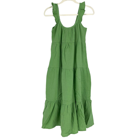 Marine Layer Jude Flutter Sleeve Dress Jade Sheen Green Small NWT - Picture 1 of 9